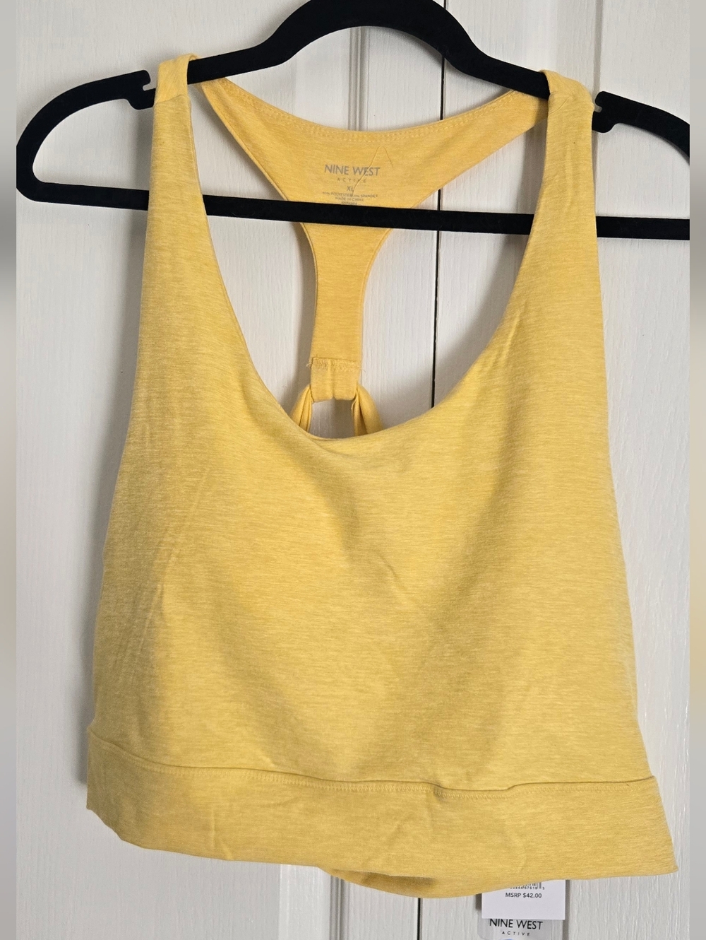 Nine West Bright Yellow Racerback Sports Bra XL